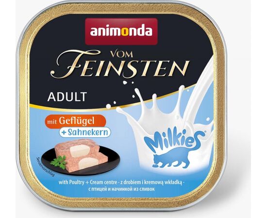 ANIMONDA VOM FEINSTEN ADULT MILKIES WITH POULTRY AND CREAMY FILLING - WET CAT FOOD - 100G