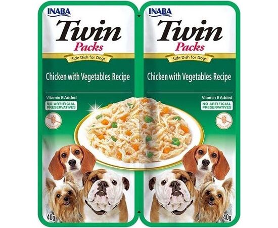 INABA DOG TWIN CHICKEN WITH VEGETABLES IN BROTH – DOG TREAT – 2X40G