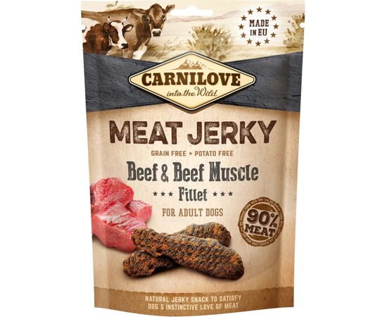 CARNILOVE MEAT JERKY BEEF WITH BEEF MUSCLE FILLET - DOG SNACK - 100 G