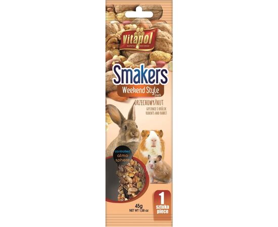 VITAPOL SMAKERS WEEKEND STYLE NUTTY - TREAT FOR RODENTS AND RABBITS - 45G
