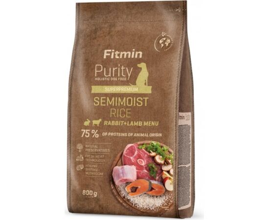 FITMIN PURITY RICE SEMIMOIST RABBIT&LAMB 0.8KG 4 KG ADULT RABBIT, RICE