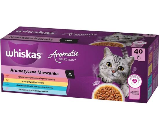 WHISKAS SASZETKI AROMATYCZNE MIX SMAKÓW 40X85G