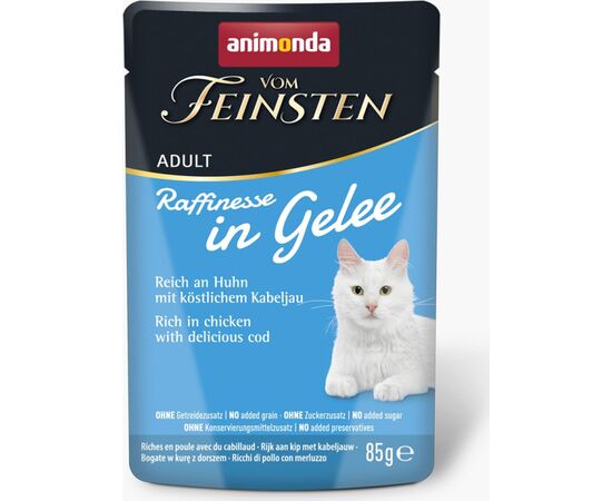 ANIMONDA VOM FEINSTEN ADULT RAFFINESSE IN JELLY RICH IN CHICKEN WITH COD - WET CAT FOOD - 85 G