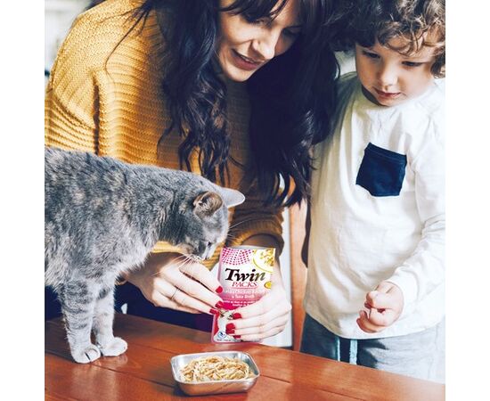 INABA CAT TWIN TUNA WITH CHICKEN IN BROTH – CAT TREAT – 2X40G