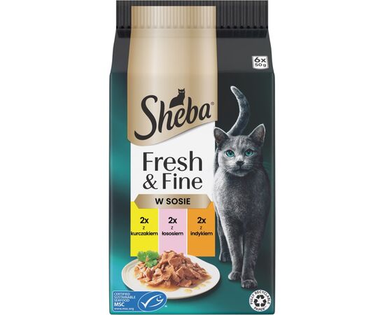 SHEBA FRESH & FINE MINI MEAT DISHES IN SAUCE 6 X 50G
