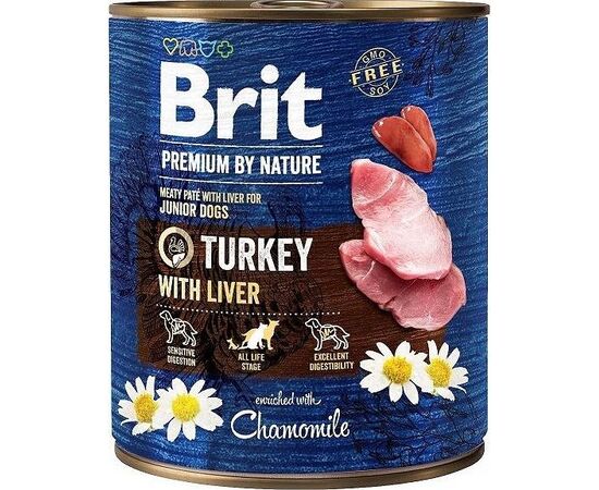 BRIT PREMIUM BY NATURE TURKEY&LIVER - MOKRA KARMA DLA PSA - 800G