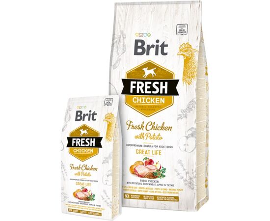 BRIT FRESH 12 KG ADULT APPLE, BUCKWHEAT, CHICKEN, POTATO