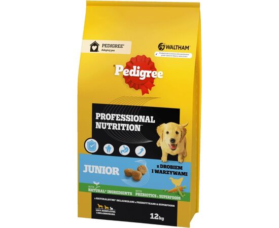 PEDIGREE PROFESSIONAL NUTRITION JUNIOR WITH POULTRY AND VEGETABLES, MEDIUM AND LARGE BREEDS - DRY DOG FOOD - 12 KG