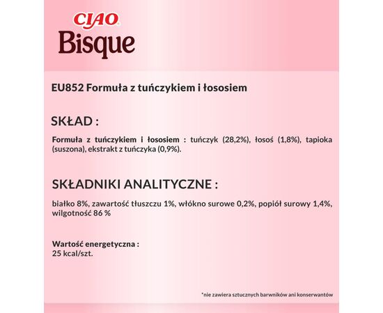 INABA CIAO BISQUE TUNA WITH SALMON - CAT TREATS - 12 X 40G