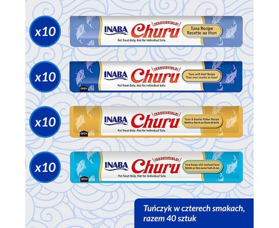 INABA CHURU VARIETY BOX TUNA WITH SEAFOOD - CAT TREATS - 40 X 14G