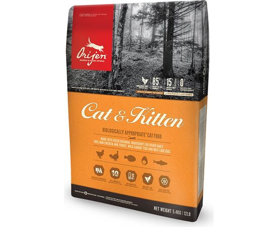 ORIJEN CAT & KITTEN CATS DRY FOOD CHICKEN, FISH, TURKEY 340 G