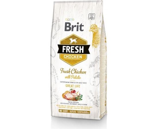 BRIT FRESH 12 KG ADULT APPLE, BUCKWHEAT, CHICKEN, POTATO