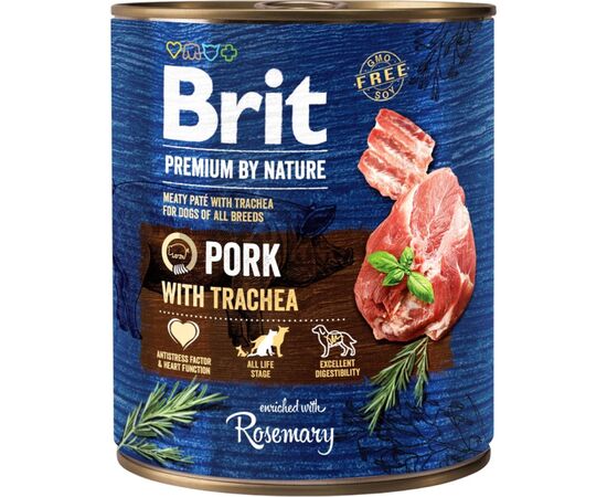 BRIT PREMIUM BY NATURE PORK&TRACHEA - MOKRA KARMA DLA PSA - 800G