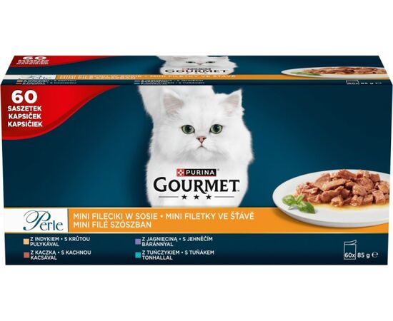 PURINA NESTLE PURINA GOURMET PERLE MINI FILLETS IN SAUCE - WET CAT FOOD - 60X85G