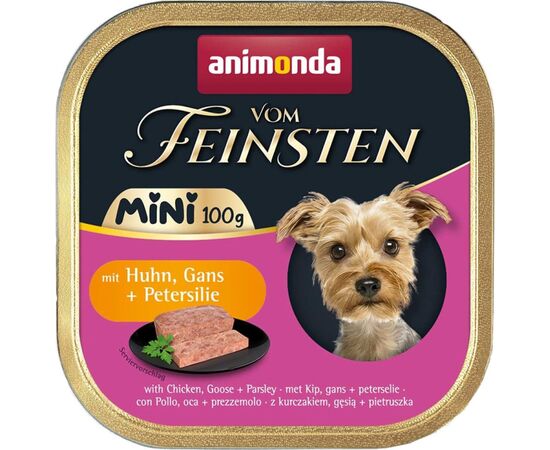 ANIMONDA VOM FEINSTEN ADULT MINI CHICKEN, GOOSE AND PARSLEY - WET DOG FOOD - 100G
