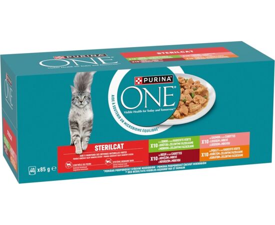 PURINA NESTLE PURINA ONE STERILCAT BEEF, SALMON, CHICKEN, TURKEY - WET CAT FOOD - 40X85G