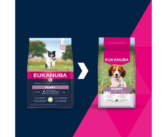 EUKANUBA PUPPY SMALL/MEDIUM LAMB & RICE - DRY DOG FOOD - 3KG
