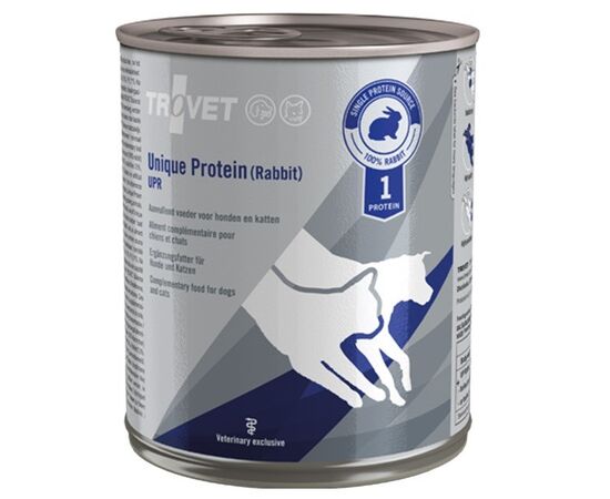 TROVET UNIQUE PROTEIN UPR RABBIT - WET FOOD FOR DOGS AND CATS - 800G