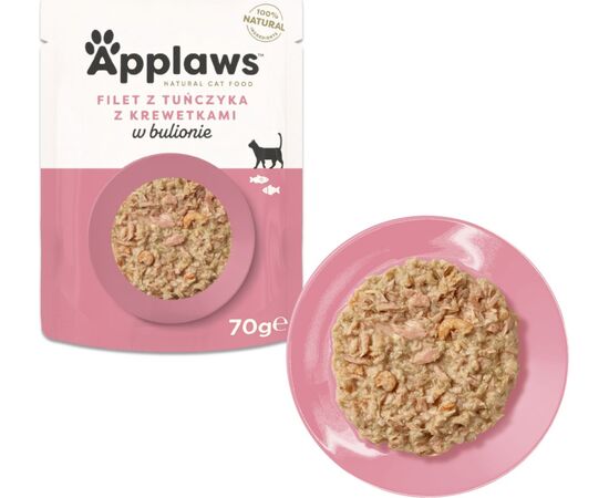 APPLAWS TUNA FILLET WITH PRAWN IN BROTH - WET CAT FOOD - 70G