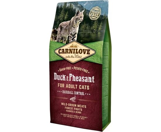 CARNILOVE DUCK & PHEASANT HAIRBALL CONTROL - DRY CAT FOOD - 6KG