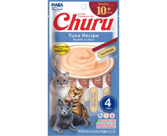 INABA CHURU SENIOR TUNA RECIPE - CAT TREATS - 4X14G