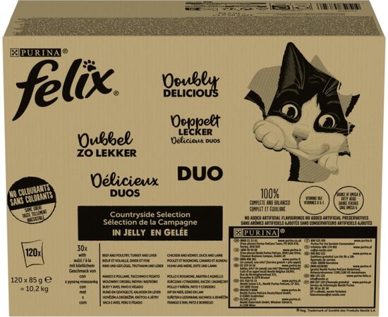PURINA NESTLE PURINA FELIX FANTASTIC DUO MIX COUNTRYSIDE - WET CAT FOOD - 120X85G