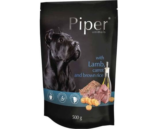 DOLINA NOTECI PIPER ANIMALS WITH LAMB, CARROT AND BROWN RICE - WET DOG FOOD - 500G