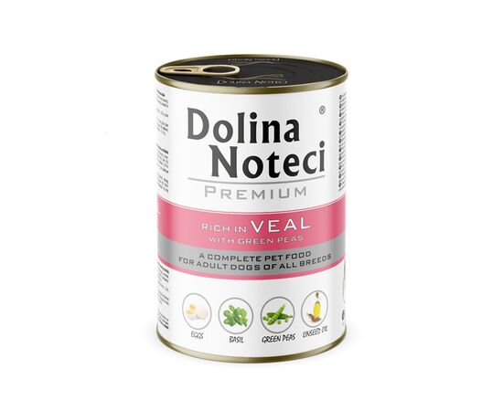 DOLINA NOTECI PREMIUM RICH IN VEAL WITH GREEN PEAS - WET DOG FOOD - 400G