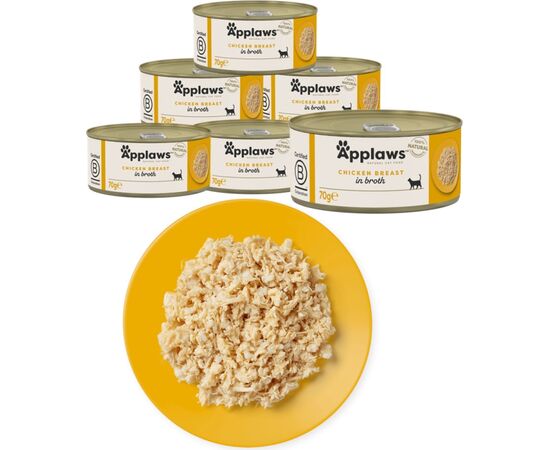 APPLAWS CHICKEN BREAST IN BROTH - WET CAT FOOD - 6X70G