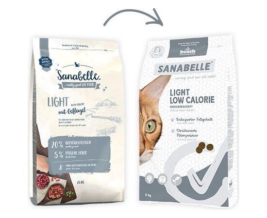 BOSCH SANABELLE LIGHT LOW CALORIE POULTRY - DRY CAT FOOD - 8KG
