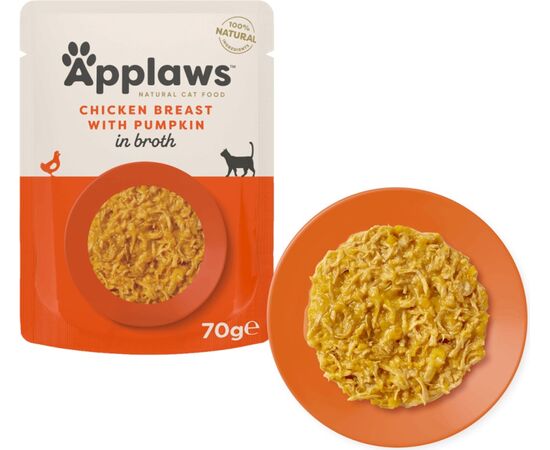 APPLAWS CHICKEN BREAST WITH PUMPKIN IN BROTH - WET CAT FOOD - 70G