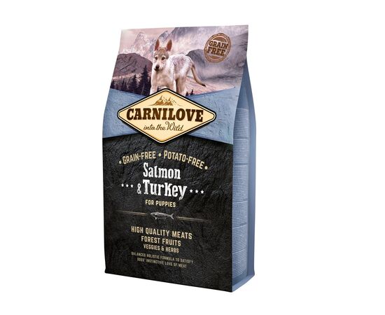 CARNILOVE SALMON AND TURKEY FOR PUPPIES - DRY DOG FOOD - 4KG