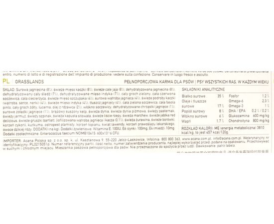 ACANA REGIONALS GRASSLANDS  DOG 6 KG