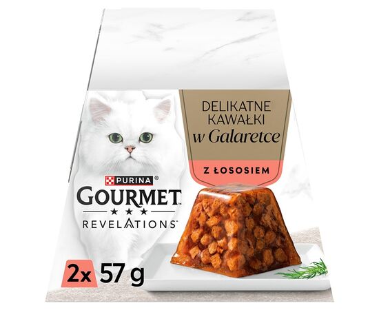 PURINA NESTLE PURINA GOURMET REVELATIONS CHUNKS IN JELLY WITH SALMON - WET CAT FOOD - 2X57G