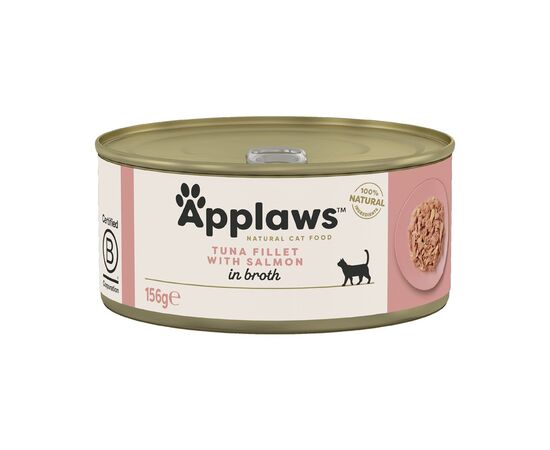 APPLAWS TUNA FILLET WITH SALMON IN BROTH - WET CAT FOOD - 156G