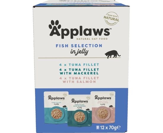 APPLAWS FISH SELECTION MULTIPACK IN BROTH - WET CAT FOOD - 12X70G
