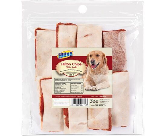 HILTON CHIPS WITH DUCK - DOG TREAT - 500G