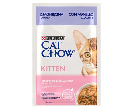 PURINA NESTLE PURINA CAT CHOW KITTEN WITH LAMB AND ZUCCHINI IN SAUCE - WET CAT FOOD - 26X85G (20 + 6 GRATIS)