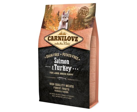 CARNILOVE PUPPY SALMON AND TURKEY LARGE BREEDS - DRY DOG FOOD - 4KG