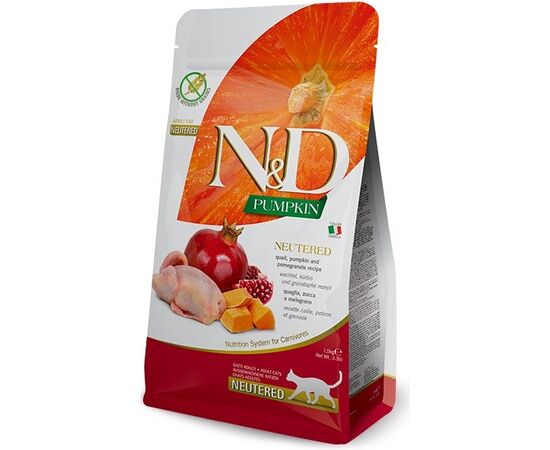 FARMINA PUMPKIN N&D NEUTERED QUAIL - DRY CAT FOOD - 5KG