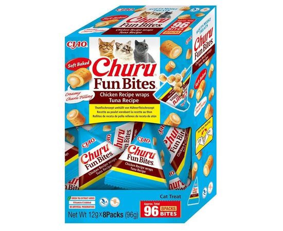 INABA CHURU FUN BITES CHICKEN AND TUNA - CAT TREATS - 8X12G