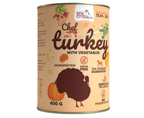 SYTA MICHA CHEF TURKEY WITH VEGETABLES JUNIOR - WET DOG FOOD - 400G