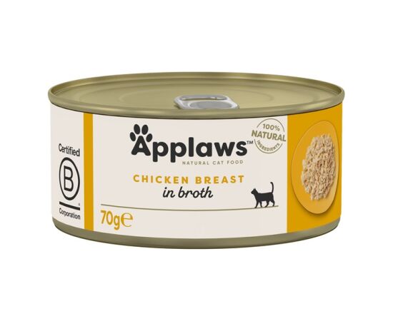 APPLAWS CHICKEN BREAST IN BROTH - WET CAT FOOD - 6X70G