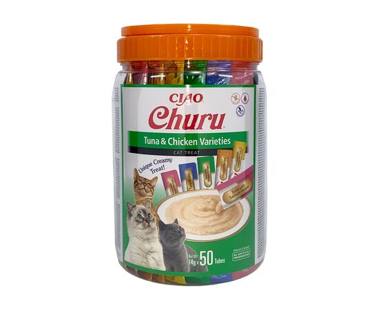 INABA CHURU VARIETIES CHICKEN AND TUNA - CAT TREATS - 50 X 14G