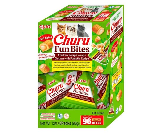 INABA CHURU FUN BITES CHICKEN AND PUMPKIN - CAT TREATS - 8X12G