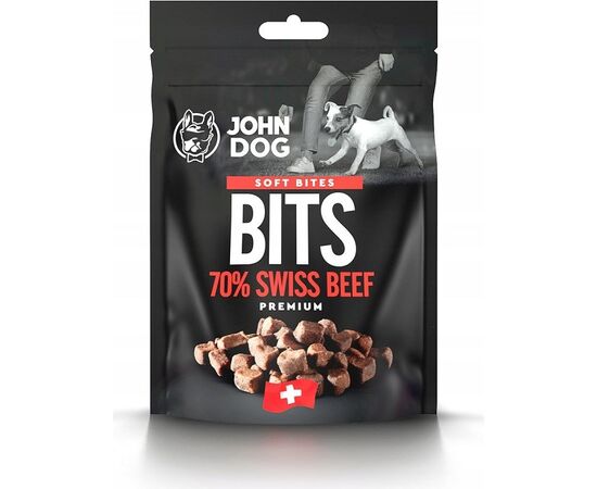 JOHN DOG SOFT BITES BITS BEEF 70%  - DOG TREAT - 100G