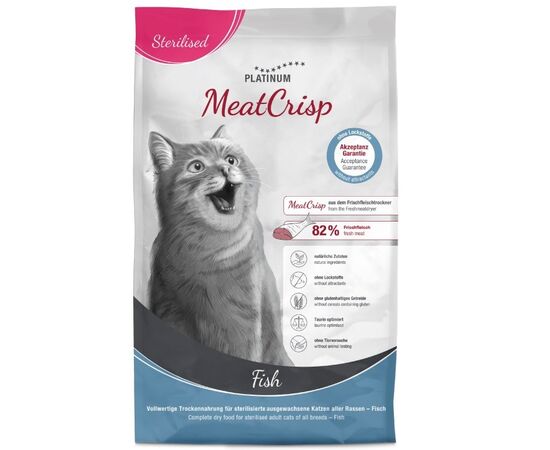 PLATINUM MEATCRISP STERILISED FISH - DRY CAT FOOD - 3KG