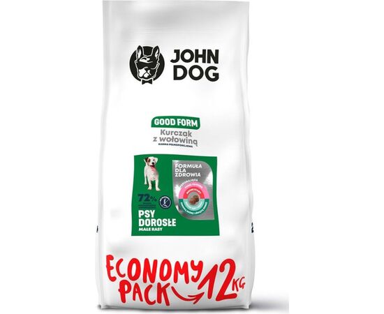 JOHN DOG GOOD FORM ADULT CHICKEN WITH BEEF - DRY DOG FOOD - 12 KG
