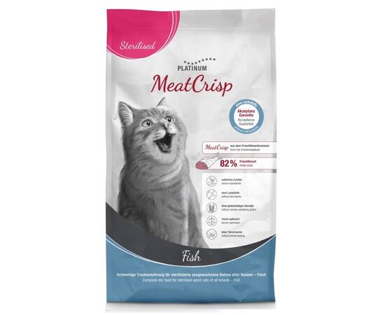 PLATINUM MEATCRISP STERILISED FISH - DRY CAT FOOD - 1,5KG
