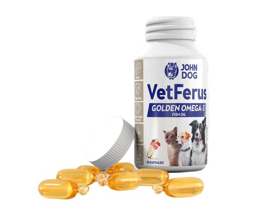 JOHN DOG VETFERUS GOLDEN FISH OIL - SUPPLEMENTS FOR DOGS AND CATS – 30
